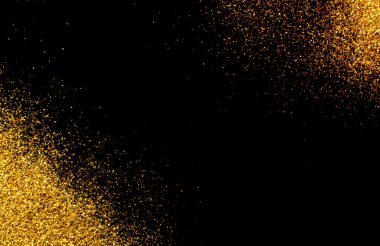 Siyah arka plan ile köşe altın glitter.