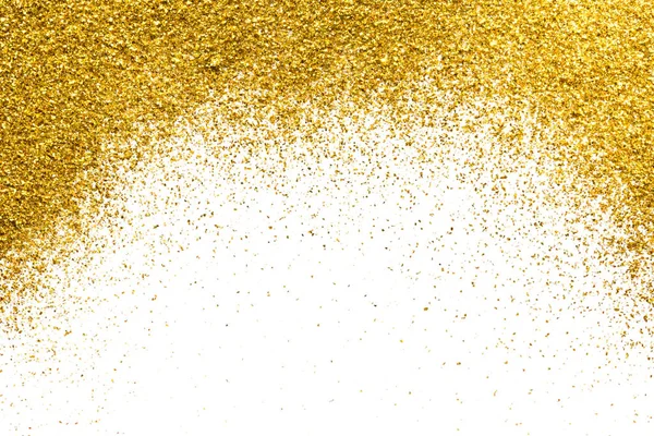 Golden glitter in the form of a gradient on a white background. — Stock Photo, Image
