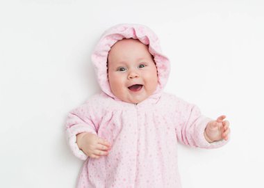 Şirin Bebek ılık genel olarak kış soğuk hava için giyinmiş..