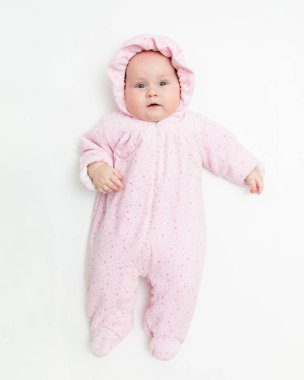 Şirin Bebek ılık genel olarak kış soğuk hava için giyinmiş..