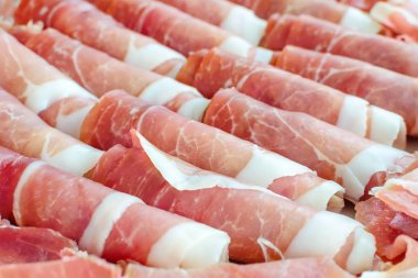 Geleneksel Hırvat gıda prsut, jambon pastırma et, portre