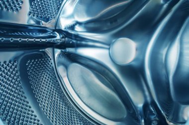 içinde davul closeup boş temiz çamaşır makinesi