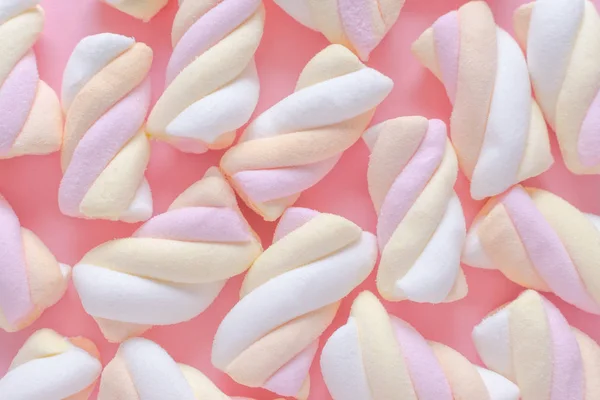 Fundo padrão marshmallow, sobremesa cor pastel, comida doce, close-up — Fotografia de Stock