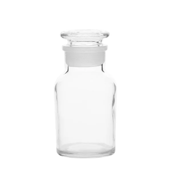 Порожня Скляна Пляшка Ізольована Білому Тлі — стокове фото