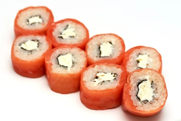 Roll salmon rice Nori fish Chinese isolate — Stock Photo, Image