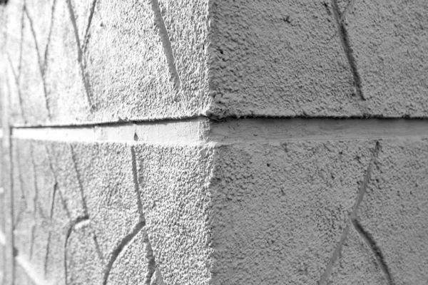 大楼的墙壁上 灰蒙蒙的灰蒙蒙的灰蒙蒙的 石膏质感 — 图库照片