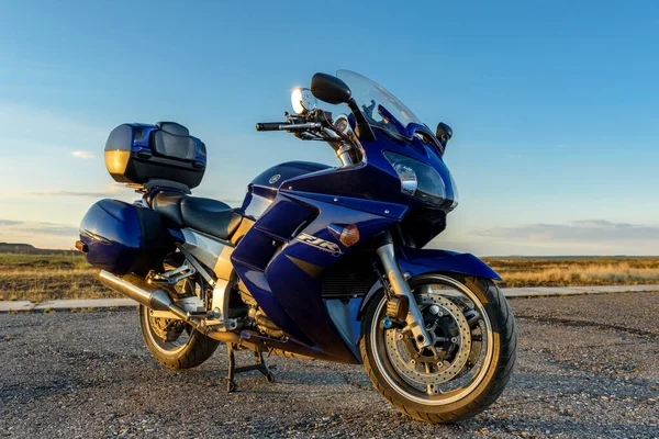 Vorkuta Komi Russia 2020 Yamaha Fjr 1300 Biru Sepeda Motor — Stok Foto