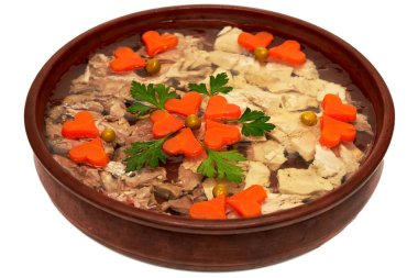 Domuz eti ve jöleli tavuk ve havuç.