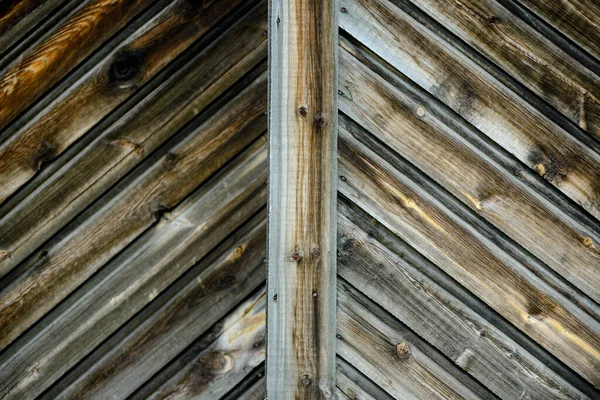 Die Oberflächenstruktur Des Gebäudes Besteht Aus Alten Holzbohlen Grau Und — Stockfoto