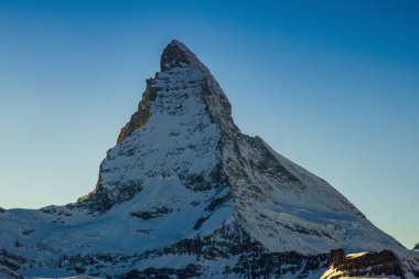 Zermatt, Matterhorn, İsviçre 'de Kış Harikalar Diyarı