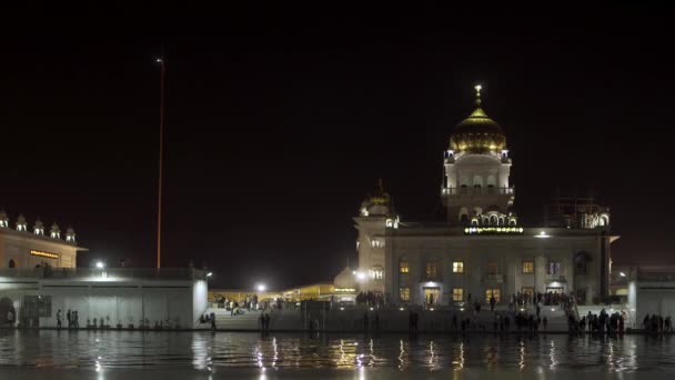 Utsikt Över Viktigaste Sikhiska Helgedomar New Delhi Gurudwara Bangla Sahib — Stockvideo