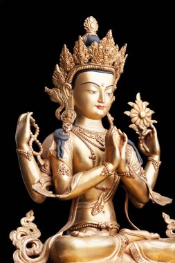 Dört kollu Avalokiteshvara formu Bla üzerinde izole metalden yapılmıştır