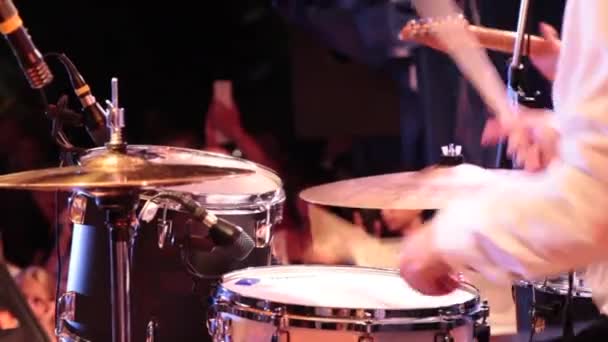 Playing Drums Concert — Stock Video