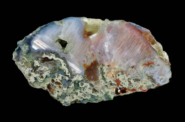 Cross Section Agate Stalactite Horizontal Agate Reverse Position Multicolored Silica — Stock Photo, Image