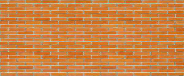 Long red brick wall texture background