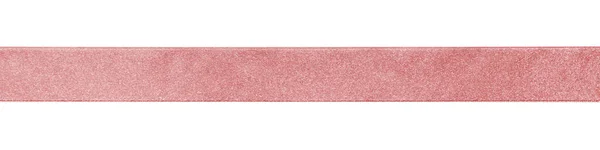 Faixa Fita Ouro Rosa Faixa Cetim Tecido Listra Rosa Isolado — Fotografia de Stock