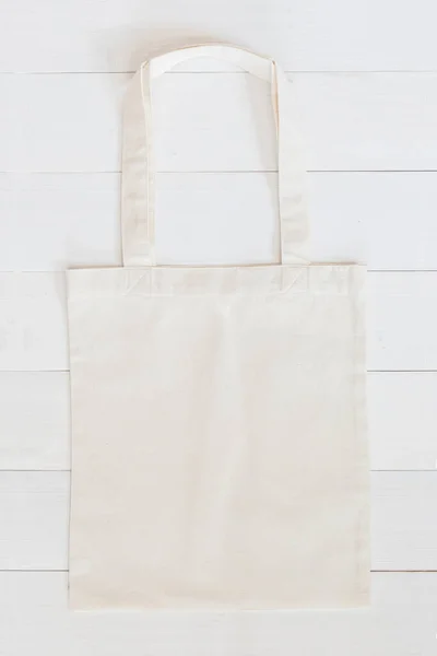 Saco Tote Branco Simular Pano Lona Tecido Modelo Saco Compras — Fotografia de Stock