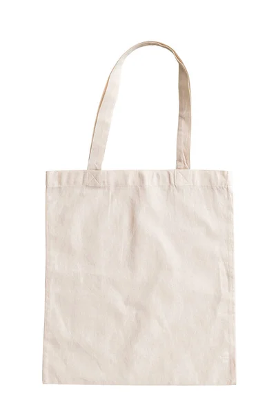 Borsa Tote Tessuto Tessuto Shopping Sacco Mockup Isolato Sfondo Bianco — Foto Stock