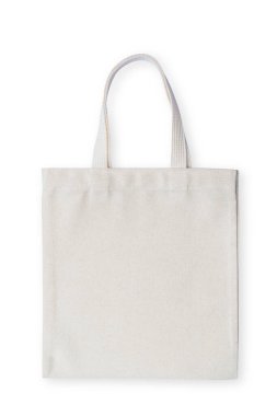 Tote çanta kumaş kumaş alışveriş çuval modeli beyaz arkaplan üzerinde izole (kırpma yolu) 