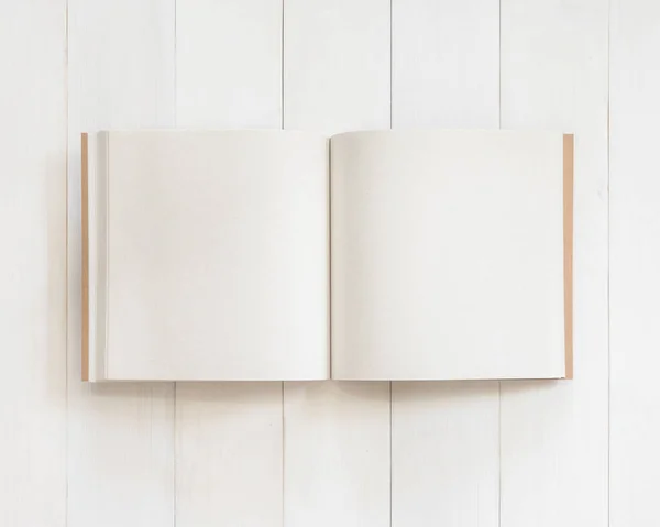 Blank Book Mockup Open Page Template Square Size Recycle Paper — Stock Photo, Image