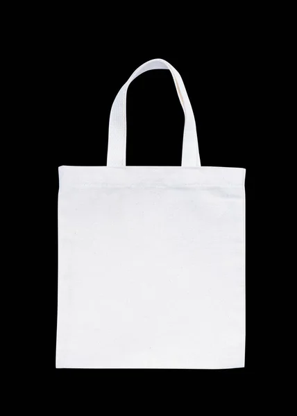 Tote Bag Fabric Cloth Shopping Sack Mockup Isolated Black Background — Stock Photo, Image