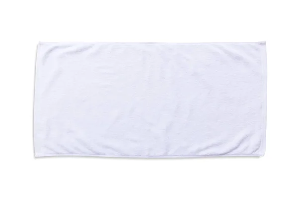 White Beach Towel Mock Isolated Clipping Path White Background Flat — Stock Photo, Image