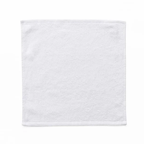 White Cotton Towel Mock Template Square Size Fabric Wiper Isolated — Stock Photo, Image