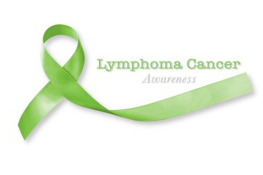 Lymphoma Cancer Awareness, Lime Green ribbon isolated on white background (clipping path) clipart