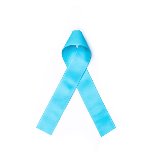 Μπλε Κορδέλα Συμβολική Για Την Εκστρατεία Ευαισθητοποίησης Για Τον Καρκίνο — Φωτογραφία Αρχείου