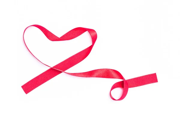 Cinta Roja Forma Corazón Para Crear Conciencia Sobre Día Mundial — Foto de Stock