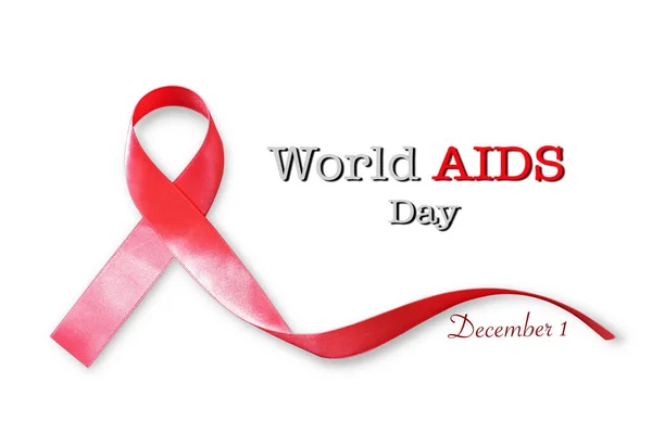 World Aids Day Concept Red Ribbon Awareness — Stock Photo, Image