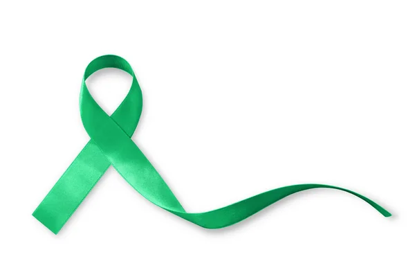 Arc Symbolique Sensibilisation Ruban Vert Pour Rein Vésicule Biliaire Cancer — Photo
