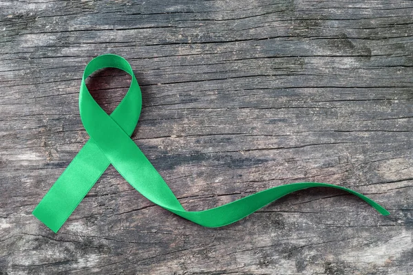 Arco Simbólico Conciencia Cinta Verde Para Cáncer Riñón Vesícula Biliar — Foto de Stock