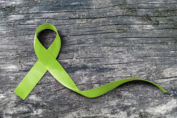 Cinta Verde Lima Para Linfoma Cáncer Conciencia Salud Mental Para — Foto de Stock