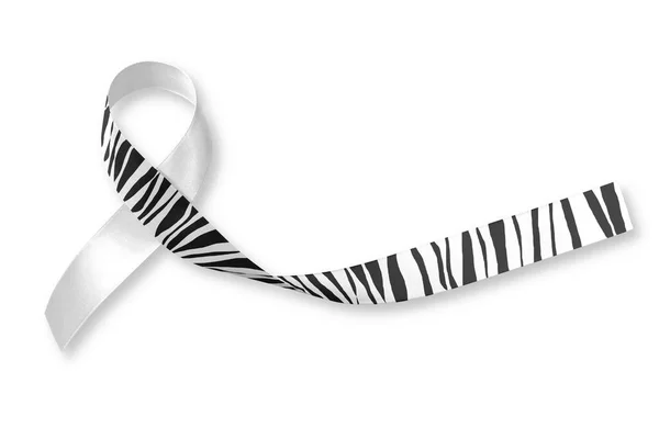 Carcinóide Cancro Conscientização Fita Zebra Stripe Impressão Padrão Isolado Fundo — Fotografia de Stock