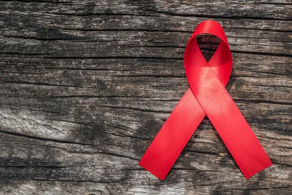 Fita Vermelha Aids Para Dia Mundial Aids Conceito Mês Conscientização — Fotografia de Stock