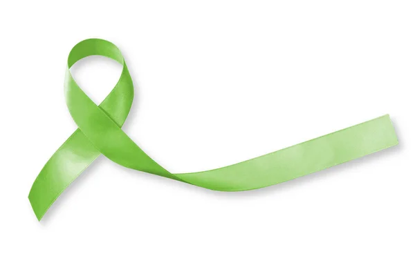 Lymphoma Cancer Awareness Lime Fita Cor Verde Isolada Fundo Branco — Fotografia de Stock