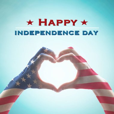 Bağımsızlık gününüz kutlu olsun. Ulusal Amerika 'nın bayrak desenli kalbi olan insanlarda.