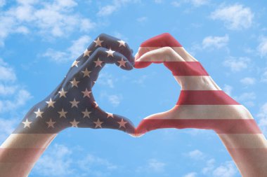 Amerika Birleşik Devletleri bayrak deseni İnsanlar kalp şeklinde