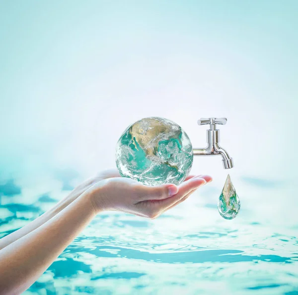 World Water Day Saving Water Campaign Environmental Protection Concept Element — Stock Photo, Image