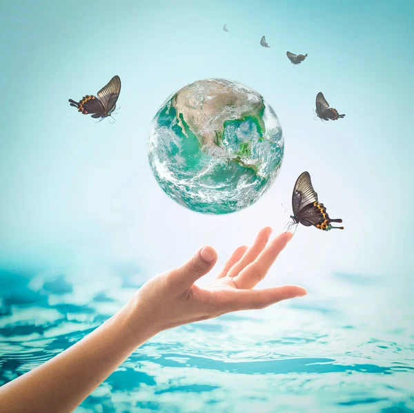 World Ocean Day Saving Water Campaign Sustainable Ecological Ecosystems Concept — Stock Photo, Image