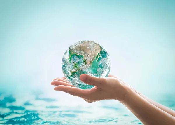 Día Mundial Del Océano Campaña Ahorro Agua Concepto Ecosistemas Ecológicos — Foto de Stock