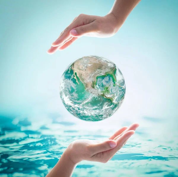 Saving Water World Environmental Protection Concept Element Image Furnished Nasa — Stock Photo, Image