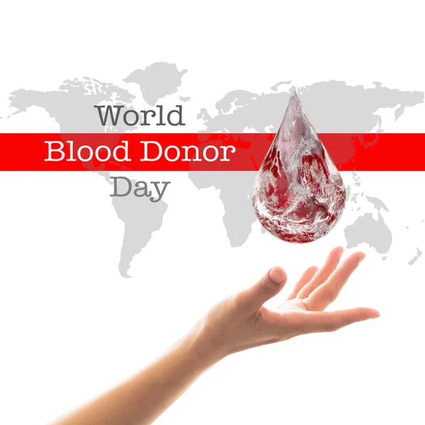 Bağış Konsepti Için Dünya Kan Bağışı Günü Nasa Tarafından Desteklenen — Stok fotoğraf