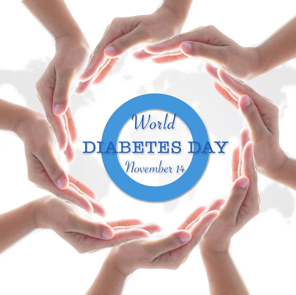 World Diabetes Day Concept Blue Circle Logo Campaign Diabetic Disease — Stock Photo, Image