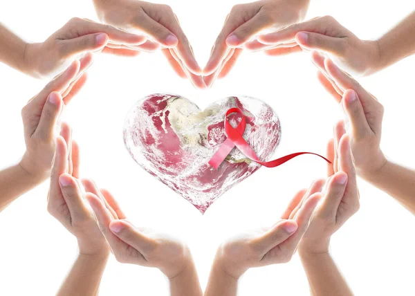 世界心脏健康日 器官捐献者概念与心形协作之手 — 图库照片