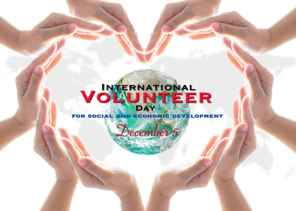 Jornada Internacional Del Voluntariado Para Concepto Desarrollo Social Económico Elementos —  Fotos de Stock