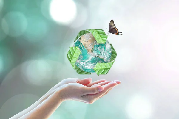 Διαχείριση Ανακύκλωσης Αποβλήτων Φιλική Προς Περιβάλλον Την Εξοικονόμηση Ενέργειας Έννοια — Φωτογραφία Αρχείου