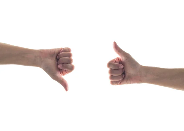 Wie Gegensatz Zur Hand Mit Erhobenem Daumen Unten Symbolische Menschen — Stockfoto