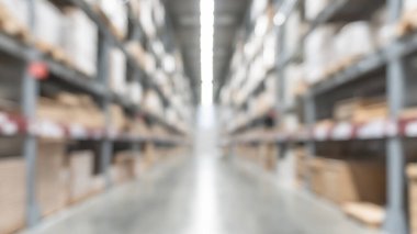 Depo endüstrisi, lojistik toptan depolama deposu, mobilya ürünleri envanteri ve ahşap malzeme için bulanık sanayi silosu reyonu, inşaat malzemeleri büyük kutu mağazası